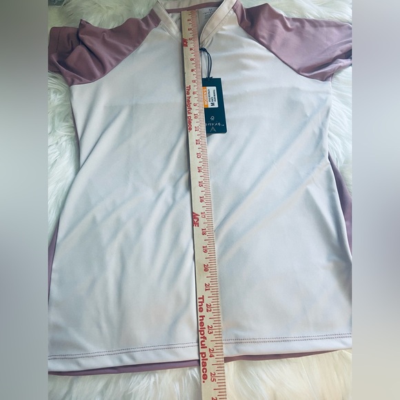 NWT Antigua Sz M Mauve & Taupe Short Sleeve Women’s Golf Shirt - Picture 5 of 9